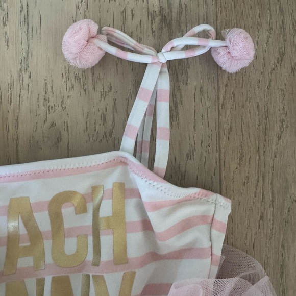 Shade Critters BEACH BUNNY tutu one piece swimsuit pink white 2T - Picture 3 of 5